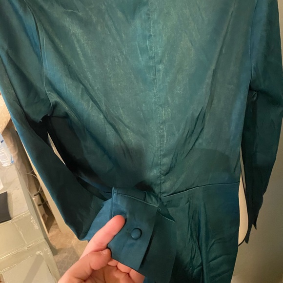 BY THE WAY emerald green slit mini dress - Picture 5 of 5